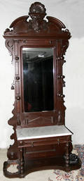 011105 VICTORIAN WALNUT HALL CONSOLECOAT RACK CIRCA