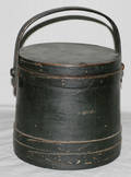 1108 AMERICAN SHAKER PAINTED WOOD COVERED BUCKET