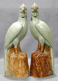 0073 CHINESE PORCELAIN FIGURINES OF PHOENIX BIRDS PAI