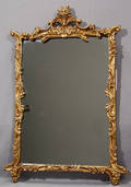 021170 FRENCH STYLE CARVED AND GILT MIRROR C 1930 H