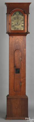Pennsylvania Queen Anne walnut and cherry tall case clock 18th c