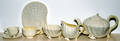 121189 IRISH BELLEEK TEA POT CREAMER AND SUGAR 6 CUP