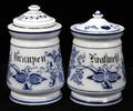 121174 GERMAN EARTHENWARE CANISTERS 19TH CENTURY SET