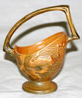 121183 ROSEVILLE FLORAL POTTERY BASKET NO 369 H 6 1