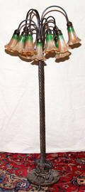 2159 ART GLASS  BRONZE FLOOR LAMP H 55