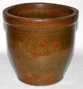 1148 AMERICAN RED WARE POTTERY CROCK H 6 12 DIA 6 3
