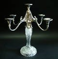 1146 CUT CRYSTAL  SILVERPLATE FIVE LIGHT CANDELABRA