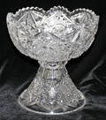 0088 CUT CRYSTAL TWO PIECE COMPOTE H 9 DIA 9
