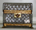 011223 FRENCH HAND CUT CRYSTAL BOX WITH BRASS FRAME C