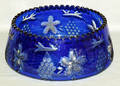 011221 COBALT CRYSTAL BOWL H 5 DIA 10