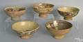 Five preColumbian pottery bowls