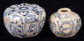 011196 ANNAMESE BLUE AND WHITE WARE BOX AND JAR 15TH