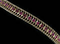 122096 14KT YELLOW GOLD LADYS BRACELET WITH 27 PINK R