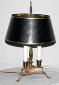 121209 FRENCH STYLE BRASS  MARBLE BOULIOTTE LAMP H 2