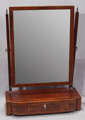 0130 ENGLISH MAHOGANY DRESSING MIRROR ON STAND CIRCA