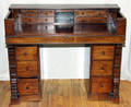 0128 EMPIRE ROSEWOOD DESK CIRCA 1880 H 34 W 42 D