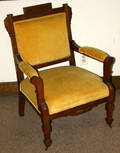 021273 EASTLAKE WALNUT ARMCHAIR LATE 19TH CENTURY