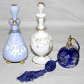 011246 VICTORIAN COLOGNE BOTTLES H 8  CZECH OVERLA