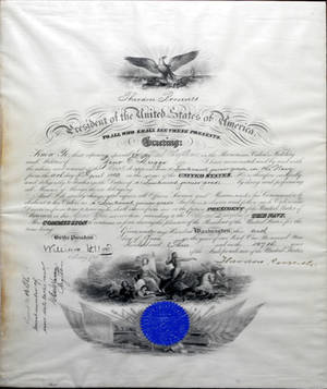 122128 THEODORE ROOSEVELT AUTOGRAPH PRESIDENTIAL APPO