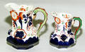 121277 GAUDY WELSH IRONSTONE PITCHERS CIRCA 1840 TWO