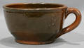 121267 REDWARE CUP WITH SPOUT AND HANDLE 19TH CENTURY