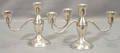 120140 DUCHIN STERLING 3 LIGHT LOW CANDELABRA PAIR H