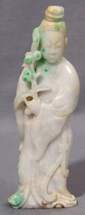 2231 CARVED JADEITE STANDING QUAN YIN H 9 14