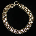 2216 LADYS HEAVY SPIRAL LINK CHARM BRACELET 14KT YE