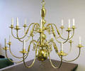 1234 BRASS TWOTIER 16LIGHT CHANDELIER H 37 DIA 36