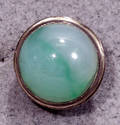 1230 SILVER  JADE CABOCHON RING