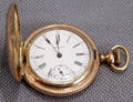 020275 WALTHAM 14KT GOLD LADY HUNTING CASE POCKET WATC