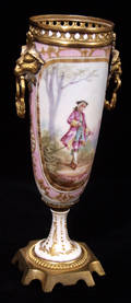 020259 SEVRES PORCELAIN URN WITH BRONZE MOUNTS LATE 1