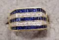 012129 SQUARE CHANNEL SET SAPPHIRE DIAMOND AND 18KT G