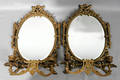 011298 BRASS PLATED SCONCES WITH MIRRORS AND CANDLE AR