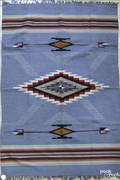 Seven woven throw rugs