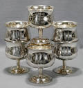 1259 MEXICAN STERLING SILVER COCKTAIL COMPOTES SET OF