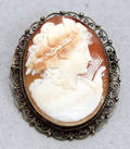 0217 SHELL CAMEO ITALIAN BROOCH C 1880