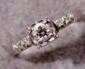 0215 OLD MINE CUT DIAMOND RING APPROX 20 PTS 14K