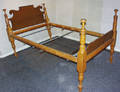 0191 PRIMITIVE AMERICAN ANTIQUE PINE 4 POST ROPE BED