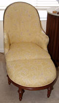 0189 NAHON REGENCY STYLE ARMCHAIR WITH OTTOMAN CIRCA