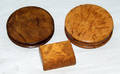 0184 ROSEWOOD  BURL WOOD PATCH BOXES THREE DIA 2 1