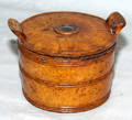 0181 ENGLISH TREEN WARE CARVED BURL WOOD COVERED TUB