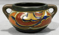 021336 GOUDA HANDDECORATED POTTERY URN H 2 W 4