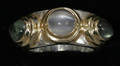 020319 STERLING SILVER RING CABOCHON MOON STONE TOPAZ