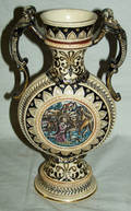 020315 GERMAN STEIN STYLE POTTERY VASE C 1900 H 14