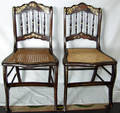 020285 VICTORIAN STENCIL AND SPINDLE BACK SIDE CHAIRS
