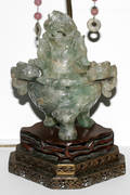 011311 CHINESE GREEN QUARTZ INCENSE BURNER CIRCA 1900
