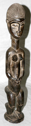 010217 BAULE FIGURE MASK FROM IVORY COAST H 22