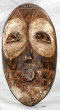 010203 AFRICAN BAGA CARVED WOOD POLYCHROME MASK H 9