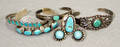 121345 NAVAJO CUFF BRACELETS FOUR NAVAJO TURQUOISE R
